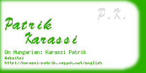 patrik karassi business card